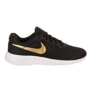 Nike Tanjun (GS) Black Metallic Gold White Kids Running Shoes 818381 016